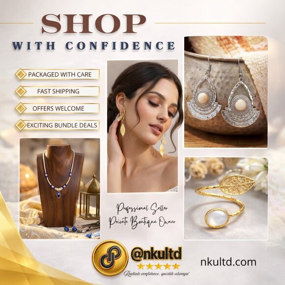 Indian Artisan Beaded Boho Chic Stylish Handmade Statement Hoop Earrings - Picture 4 of 13